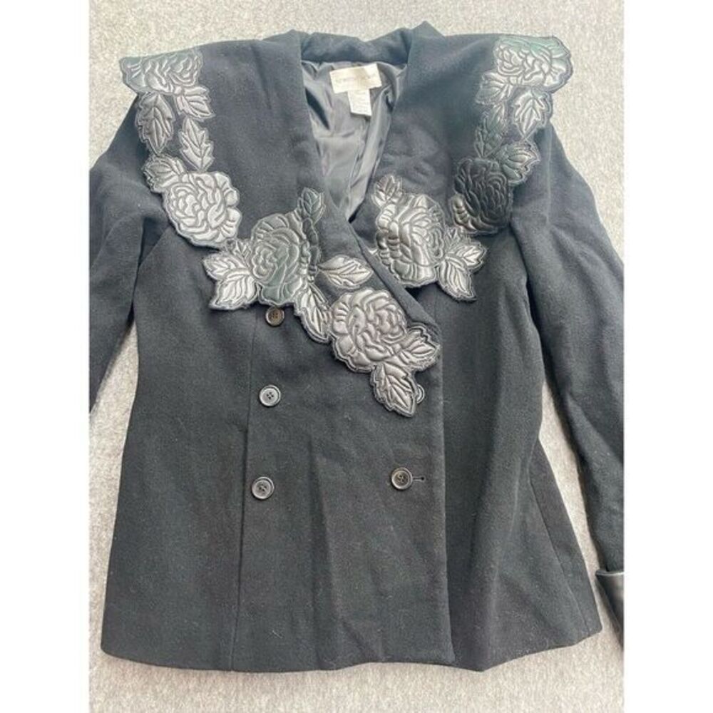 Vintage Newport News Faux Suede Wool Capelet Rose Duster Double Breasted Coat